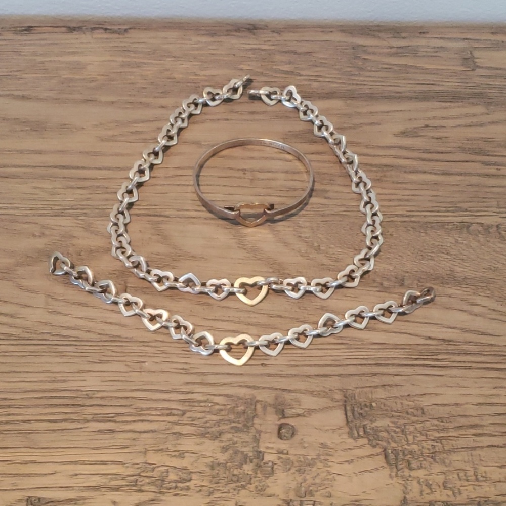 ❤RARE ❤Tiffany & Co Hearts Link 3 Piece Set